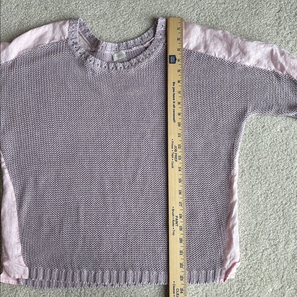 Poetry Anthropologie Linen Chuncky Knit Sweater Lavender Pink Women’s Medium - Picture 10 of 12
